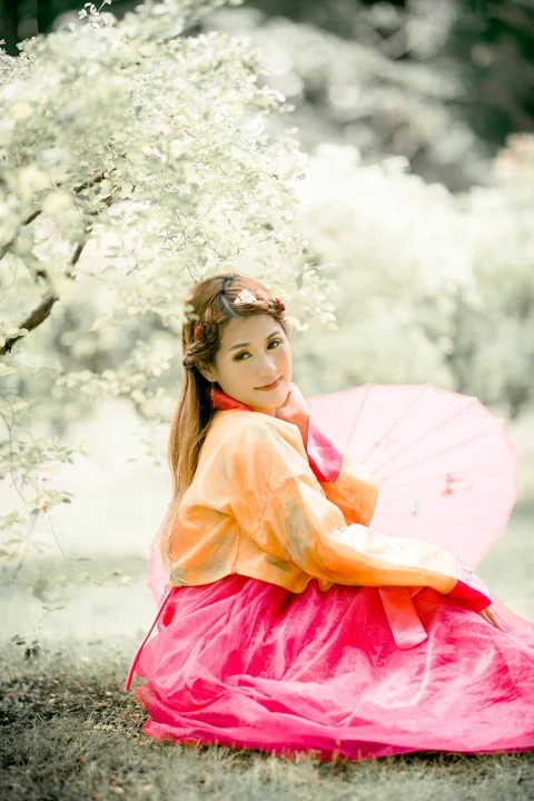 korean, girl, portrait, hanbok