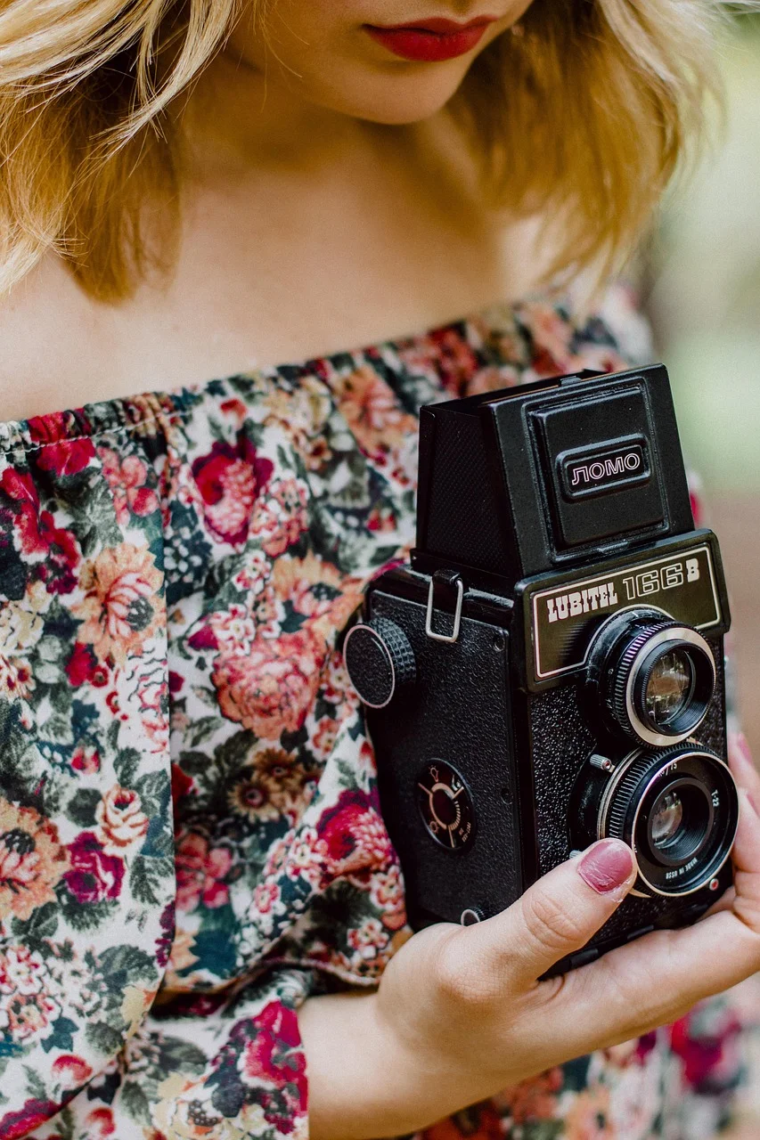 adult, analog, analog camera, beautiful