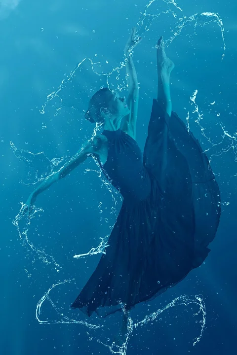 underwater, woman, dancer, activity