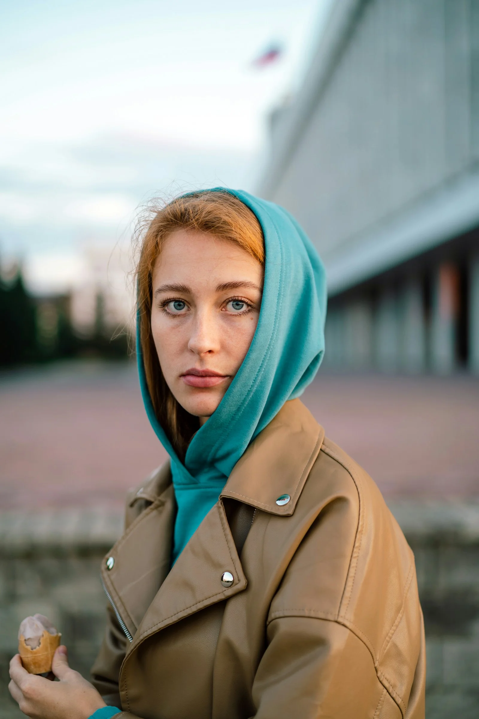a person with a scarf on the head