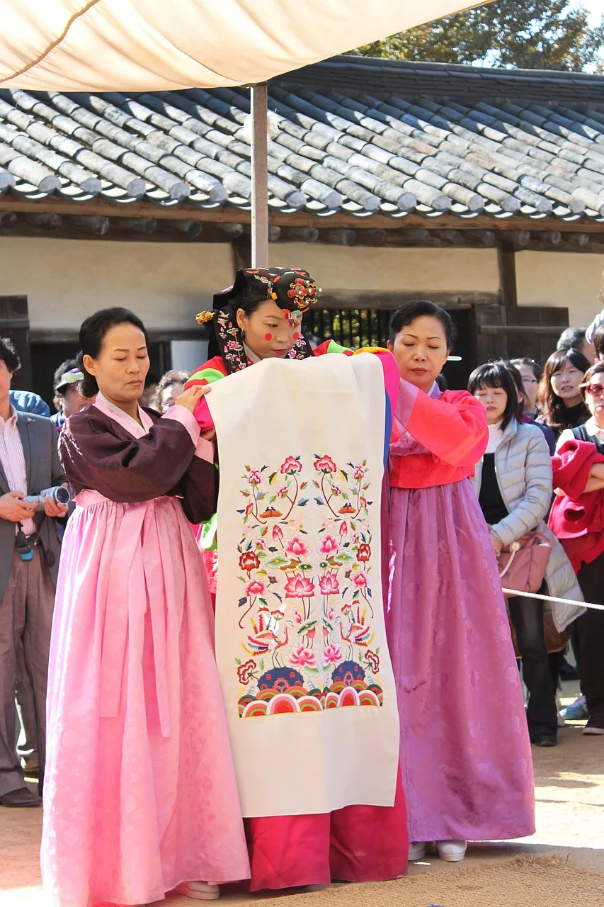 korean traditional wedding, bride, marriage, ceremony